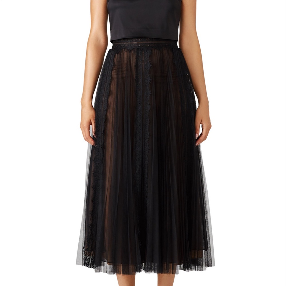 Marchesa notte pleated tulle skirt